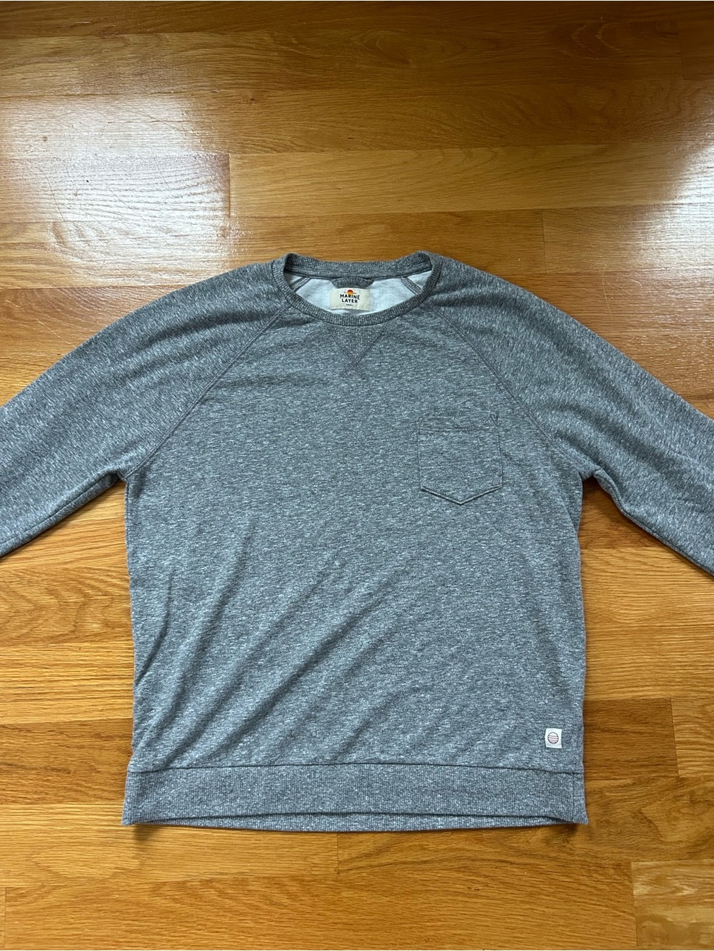 Men’s Size small grey crew neck sweatshirt.